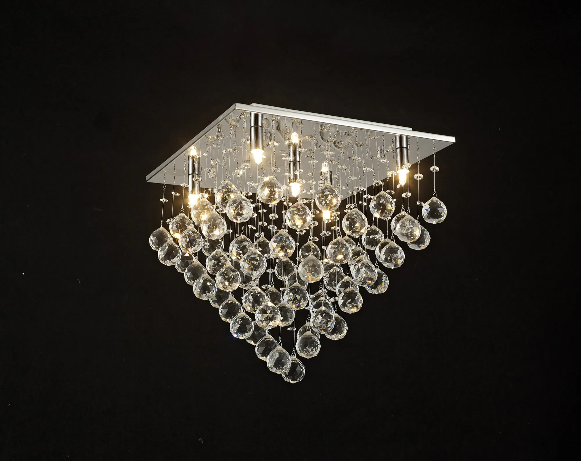 Colorado Crystal Ceiling Lights Diyas Ringed & Square Crystal Fittings
